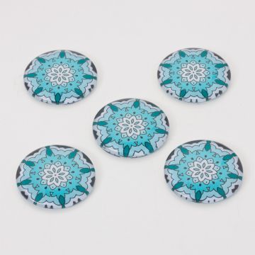 Kaboszon szklany kalejdoskop 30mm turkusowy