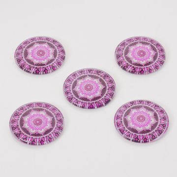 Kaboszon szklany kalejdoskop 30mm różowy