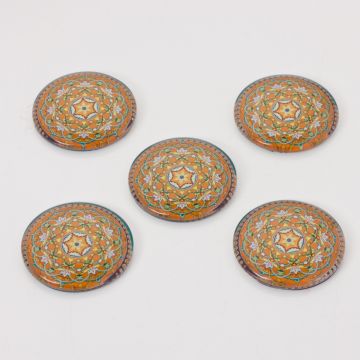 Kaboszon szklany kalejdoskop 30mm brązowy