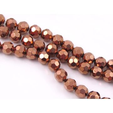 Szklana kulka fasetowana antique bronze 8mm
