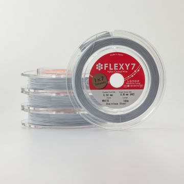 Miękka linka japońska siedmiostrunowa powlekana biała 0,5mm