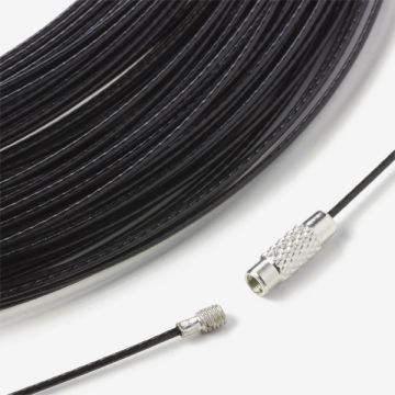 Linka stalowa z zapięciem czarna 1mm