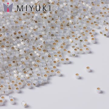 Koraliki Miyuki Delica 11/0 Gilt Lined White Opal