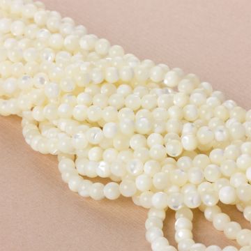 Masa perłowa kulka srebrzysta biała 6,5mm