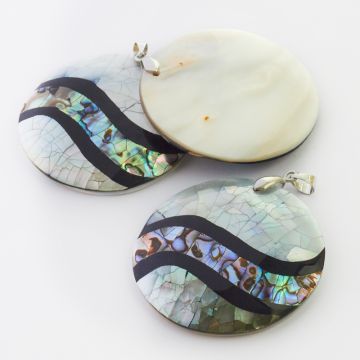 Zawieszka z muszli krążek fala 49mm