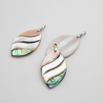 Zawieszka z muszli Paua markiza 56x28mm