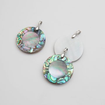 Zawieszka z muszli Paua moneta 42mm