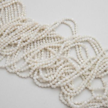 Masa perłowa kulka fasetowana biała 3mm