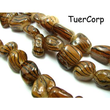 Masa perłowa bryłka lakierowana brązowa 18mm