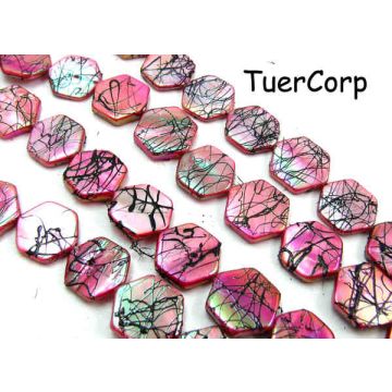 Masa perłowa oktagon malowany fuksja 15mm