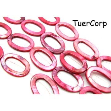 Masa perłowa owal wycięty fuksja 30mm