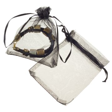 Woreczki z organzy do biżuterii 10x12cm czarny