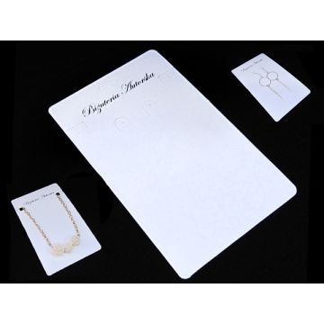 Kartonik do kompletu biżuterii z napisem "Biżuteria Autorska"