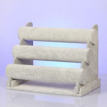 Ekspozytor potrójny na bransoletki szary 10x31x17cm