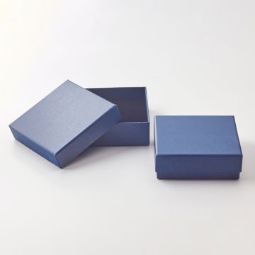 Pudełko ozdobne do biżuterii granatowe 12x12x4cm