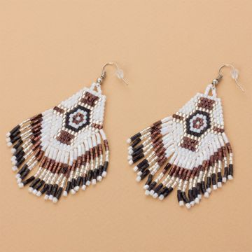 Kolczyki boho z koralików Matsuno 80mm