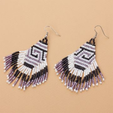 Kolczyki boho z koralików Matsuno 80mm