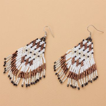 Kolczyki boho z koralików Matsuno 80mm