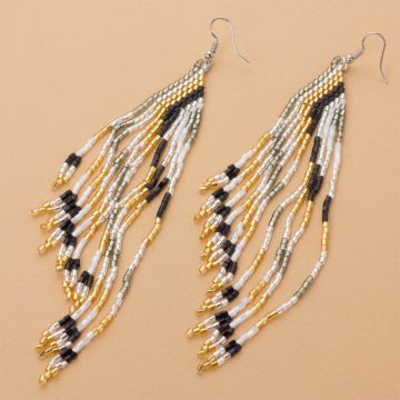 Kolczyki boho z koralików Matsuno 14cm