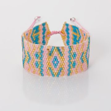 Bransoletka boho 13 rzędowa z koralików Matsuno 17-27cm