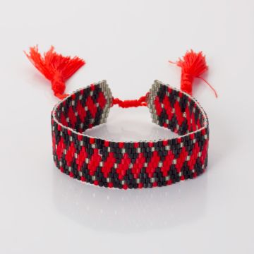 Bransoletka boho 9 rzędowa z koralików Matsuno 17-27cm