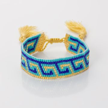 Bransoletka boho 9 rzędowa z koralików Matsuno 17-27cm