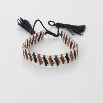 Bransoletka boho 5 rzędowa z koralików Matsuno 17-27cm