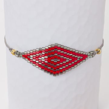 Bransoletka boho romb z koralików Matsuno