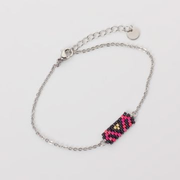 Bransoletka z koralików Toho na łańcuszku ze stali chirurgicznej dł. regulowana