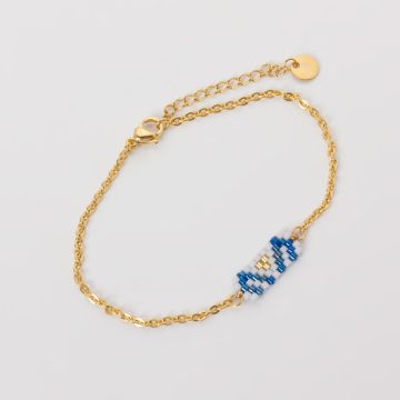 Bransoletka z koralików Toho na łańcuszku ze stali chirurgicznej dł. regulowana