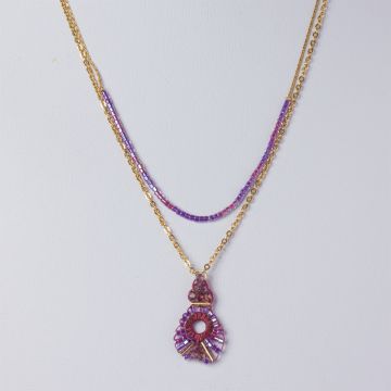 Naszyjnik boho z koralikami Toho na stali chirurgicznej --