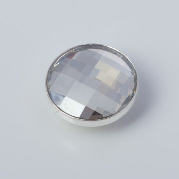 Srebrna wpinka Kaleidoskop Swarovski chessboard silver shade 10mm