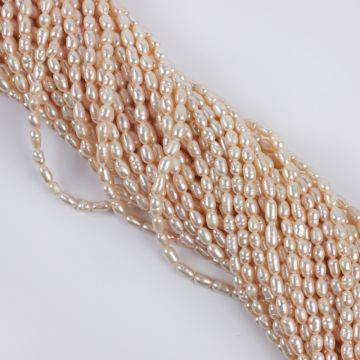 Perły naturalne hodowlane rice białe 3-4mm