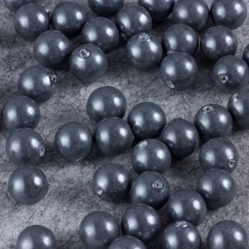 Perły seashell kulki do kolczyków szare 10mm