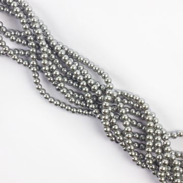 Perły szklane kulki srebrne 4mm