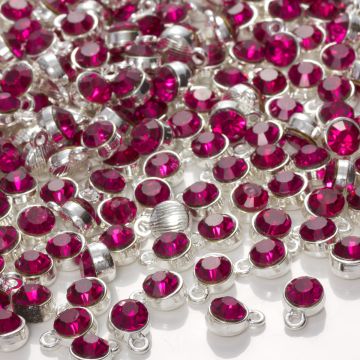 Zawieszka z kryształkiem fuchsia 7mm