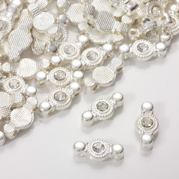 Przekładka z kryształkiem koloru srebrnego crystal 17mm