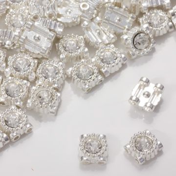 Przekładka z kryształkiem koloru srebrnego crystal  9mm