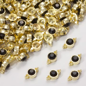 Przekładka z kryształkiem koloru złotego jet  10mm