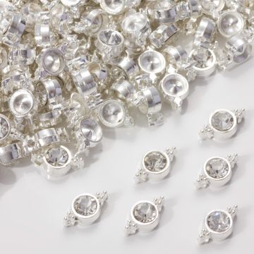 Przekładka z kryształkiem koloru srebrnego crystal  10mm