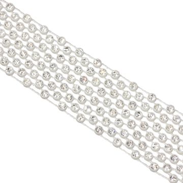 Taśma z kryształkami biała 20x3cm