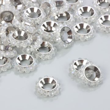 Przekładka z oponkami crystal AB 18mm