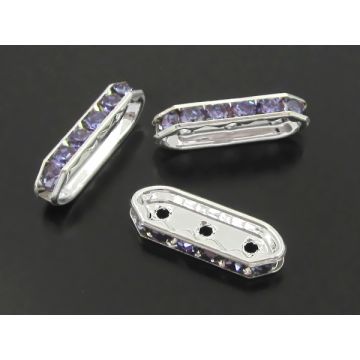 Przekładka z kryształkami tanzanite 3 dziurki