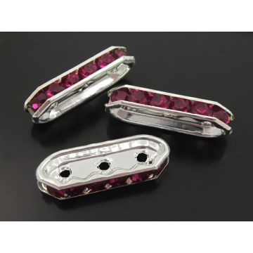 Przekładka z kryształkami fuchsia 3 dziurki