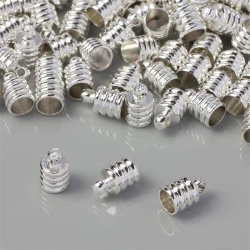 Końcówki do rzemieni i sznurków rowkowane 4mm