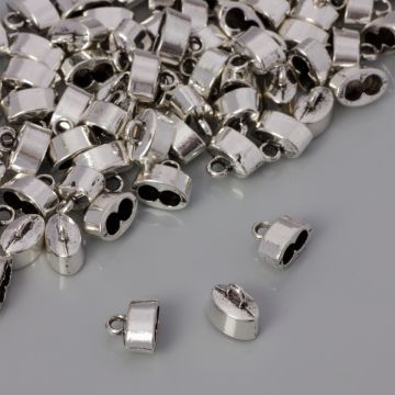 Końcówka do rzemieni z dwoma dziurkami gładka 7,5x4mm