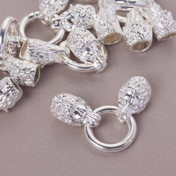 Zapięcie z końcówkami z głową wilka 7.5mm