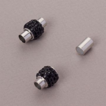 Zapięcie magnetyczne z kryształkami jet 5mm