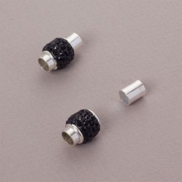 Zapięcie magnetyczne z kryształkami jet 6mm