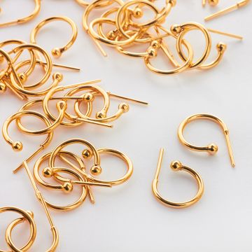 Srebrne kolczyki kółka z kulką AG925 14mm pozłacane